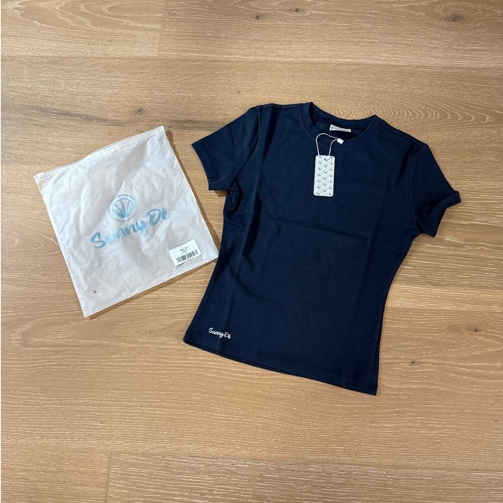 Sunny De Baby Tee Size S Navy Blue